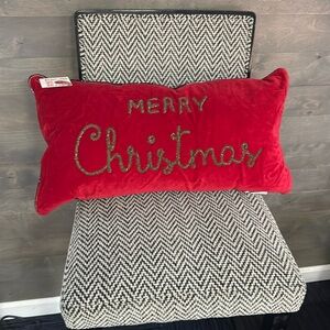 Devi Designs Merry Christmas Decorative Pillow, two-sided ( plaid )
